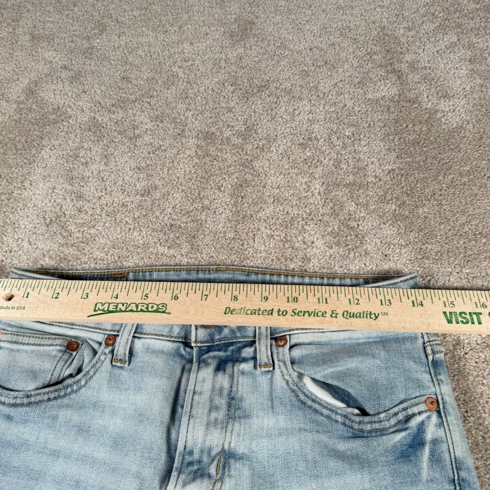 American Eagle Slim Straight Jeans Mens 28x28 (FITS 28x27) Light Wash Flex READ - Picture 8 of 12